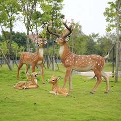 模擬ニホンジカ彫刻装飾品屋外庭庭公園芝生庭風景装飾ヘラジカ装飾品