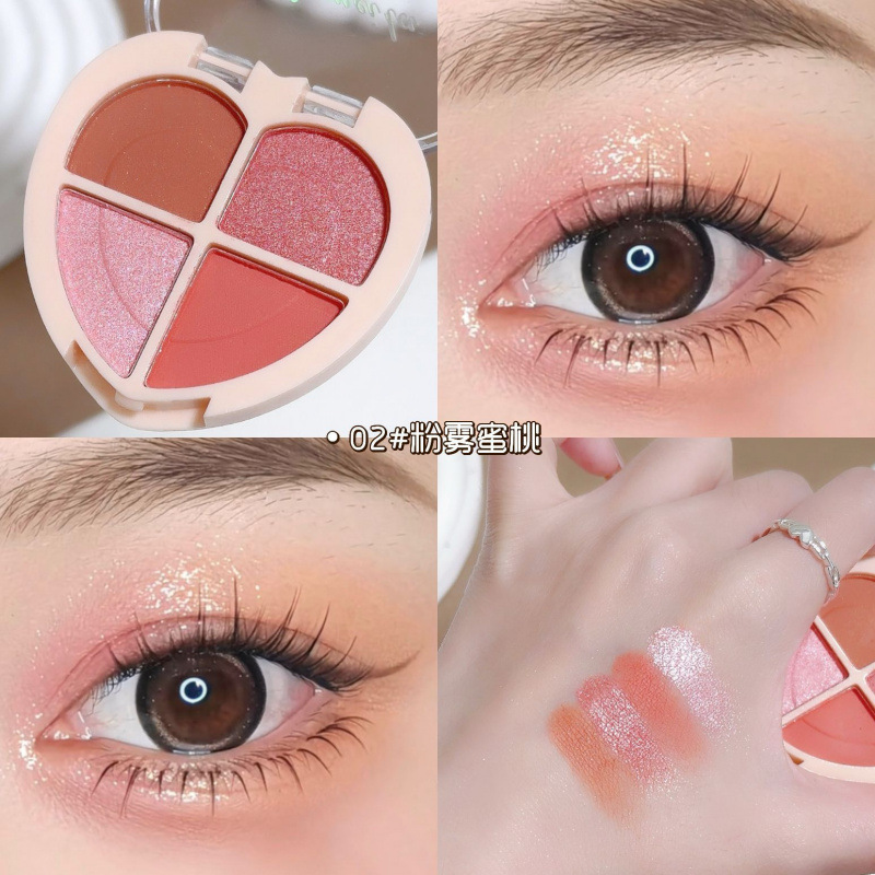 Latinoamérica coreana de cuatro colores de sombra de ojos, polvo brillante de perlas, polvo brillante fino, maquillaje diario de sombra de ojos, fiesta estudiantil
