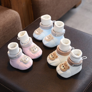 Baby shoes and socks 0-6-12 months to 1 year old pre-step shoes spring, autumn and winter baby boys and girls soft soles do not drop toddler
