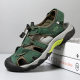 Cross-border Amazon plus size Baotou Casual Men's Beach Leather Sandals Summer Outdoor Breathable Traceable Leather Men's Sandals
