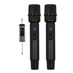 卡迪宝CDBO充电式远距离一拖二万能无线麦克风u段调频家用K歌话筒