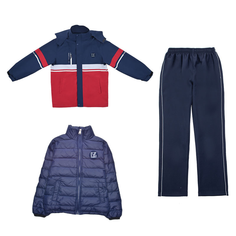 瀾洋貝のアパレルの突撃服の制服の冬の厚いクラスの服の運動の中学生の3つのセットは注文して注文します。|undefined