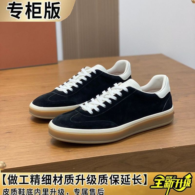 男板鞋简约小白鞋反绒皮复古德训鞋低帮系带硫化底潮鞋休闲单鞋|undefined