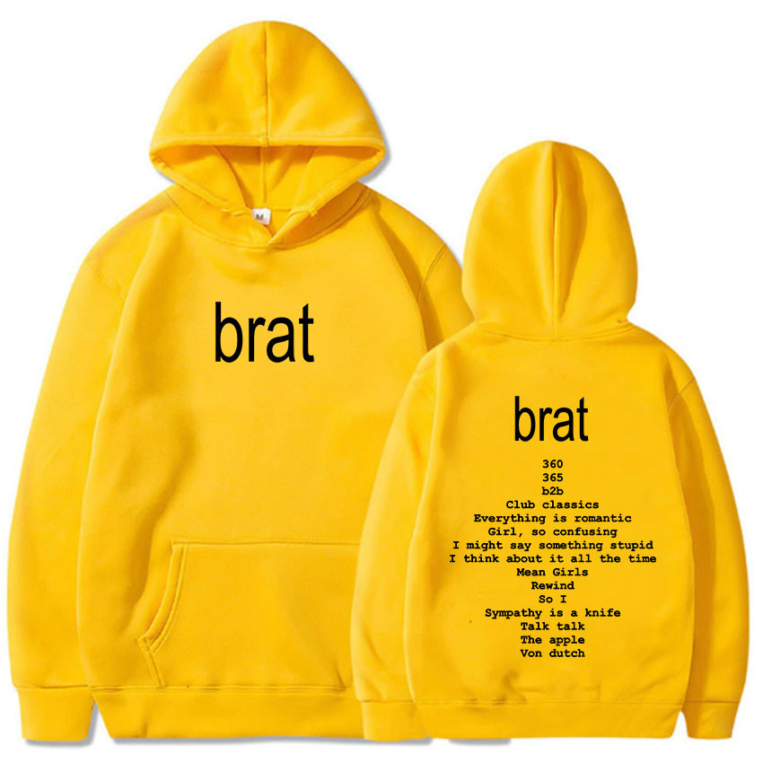 2024 Album Brat Graphic Printing Sudaderas Charli XCX Singer