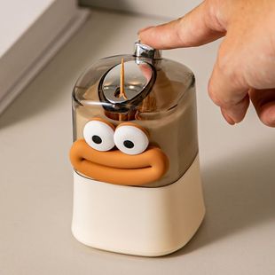 Toothpick Box Push-Type Fully Automatic Toothpick Holder New Household Cartoon High-Value Toothpick Bottle Living Room Toothpick Jar
