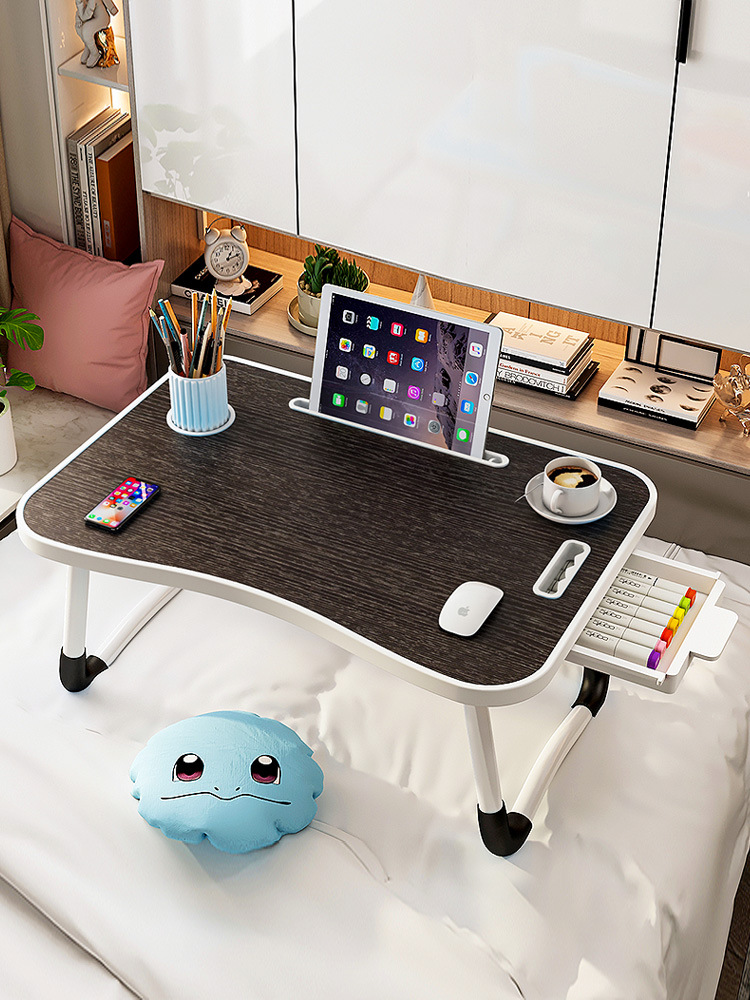 Lazy Bed Small Laptop Desk Folding Notebook Study Desk Dorm Student Dining Table Simple Stall Portable