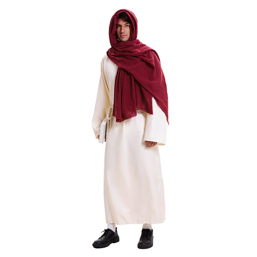 Vintage Arabic-Style Dubai Robe, Middle Eastern Preacher Cosplay Stage Performance Costume, Shepherd's Costume