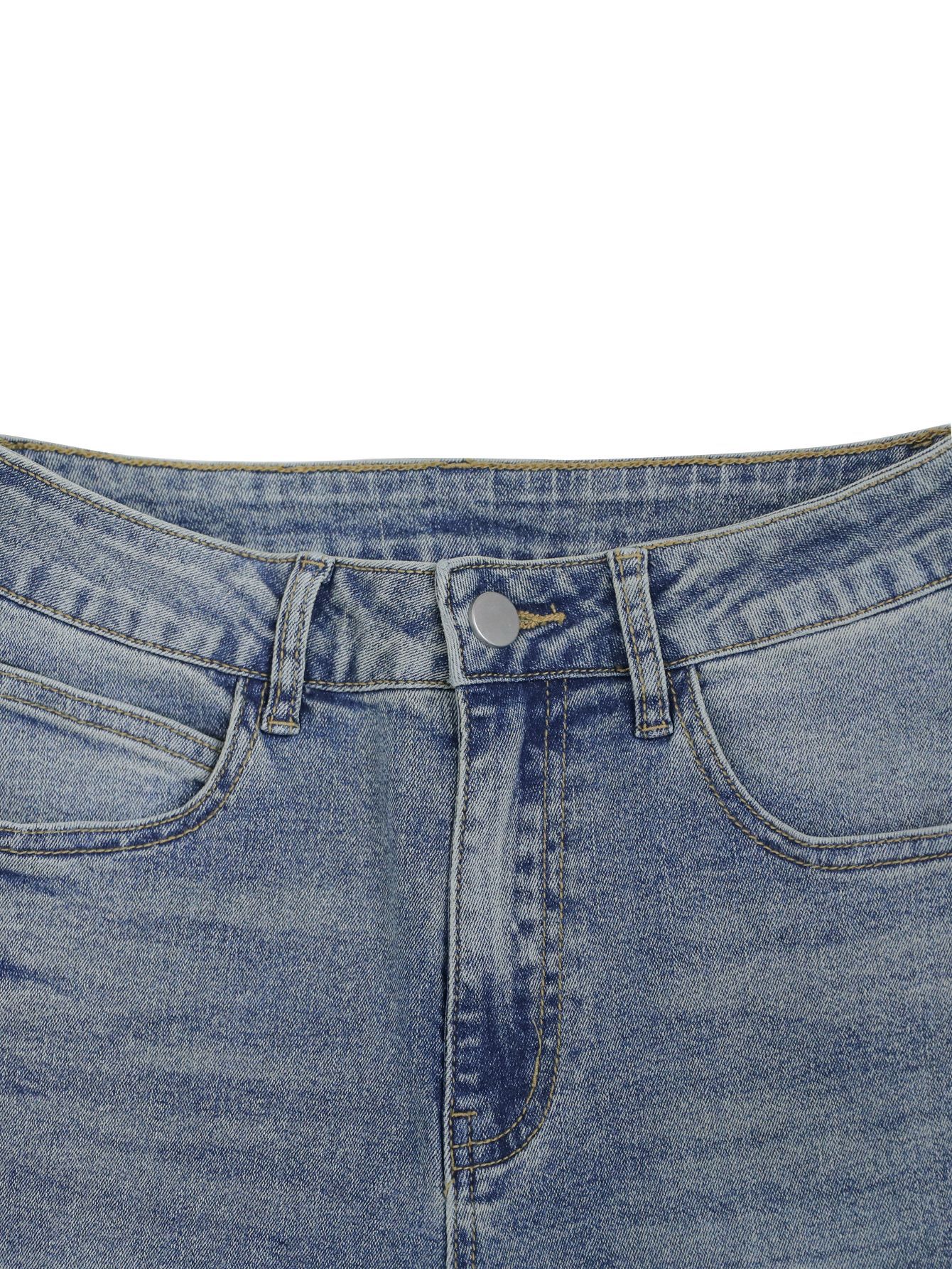Women's Clothing High Waisted Flared Jeans, Street Style, Stretchy Slim Fit, With Pockets, Slightly Flared._ecoleips.com