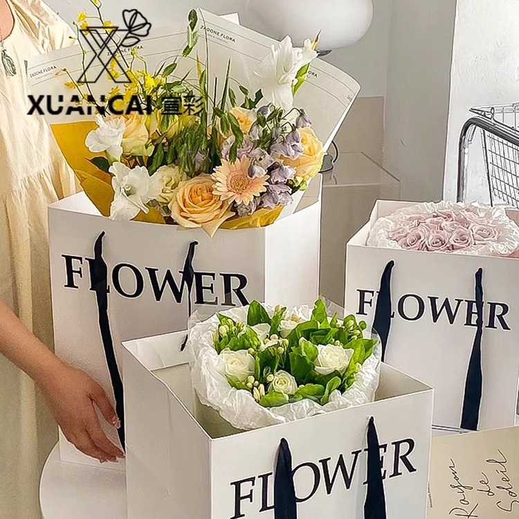 宣彩礼物袋手提纸袋鲜花手提袋烘焙蛋糕喜糖礼品花束纸袋鲜花包装