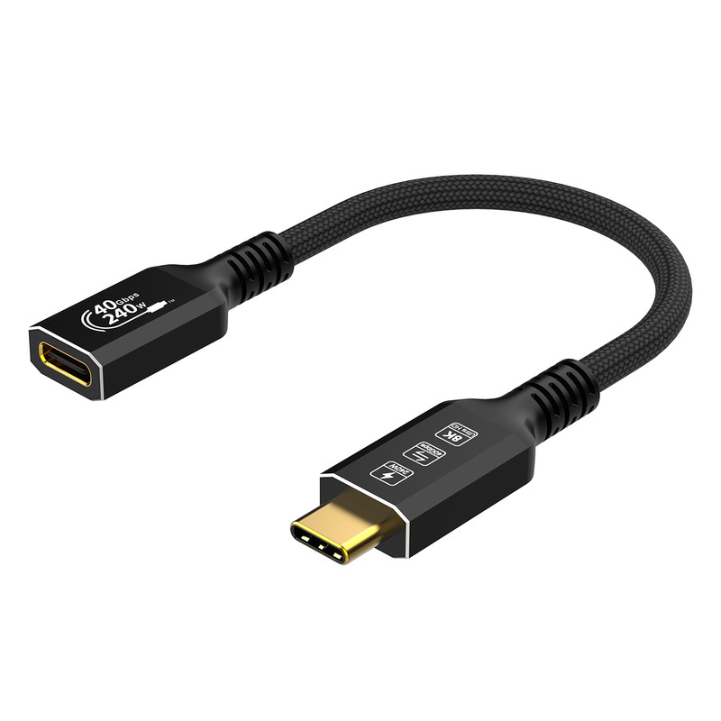 Typec male-to-female extension cable USB4 full-function data cable transfer notebook data extension charging cable Typec male-to-female extension cable USB4 full-function data cable transfer notebook data extension charging cable