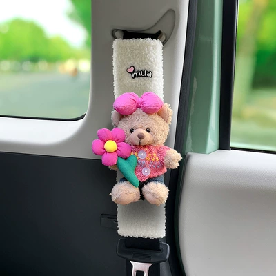 Seat belt shoulder pad | Doll Bear Car Decoration - 12-types-of-lambswool-doll-shoulder-straps