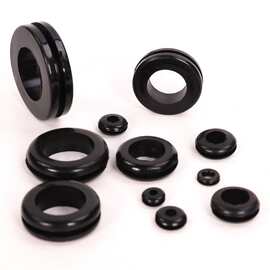 硅胶双面护线圈 黑色圆孔过线圈电线保护圈密封圈保护套定制