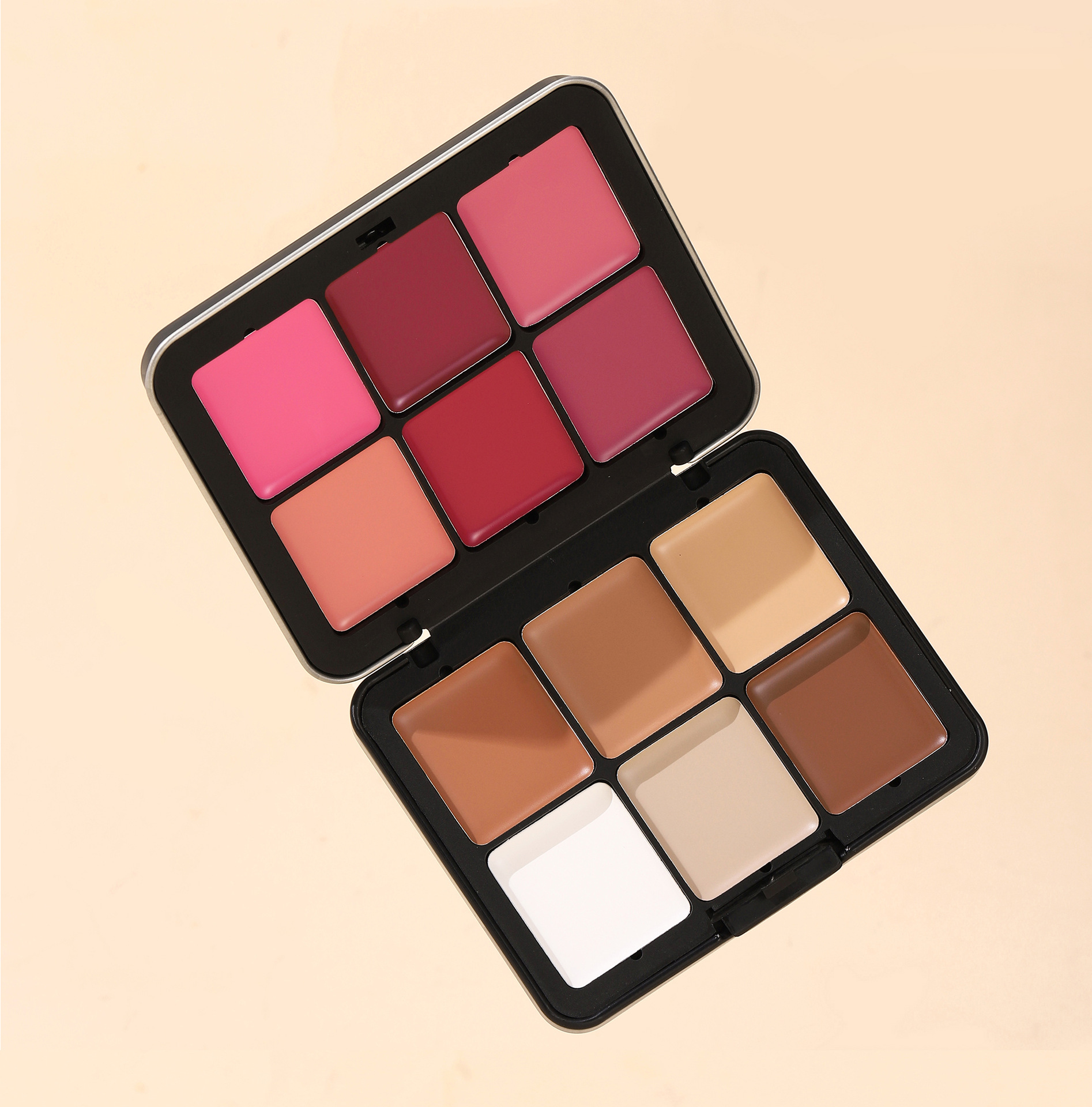 Cross-border 12-color tin box Blush palette, multi-purpose handaiyan Concealer Highlighter Contouring Palette Matte Blush Cream undefined