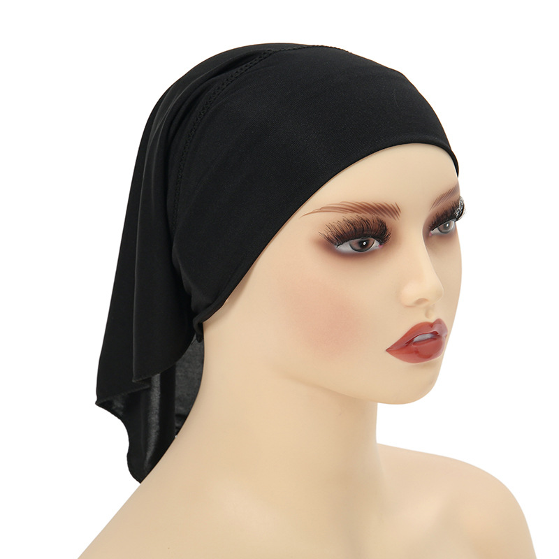 cappello elastico a coda lunga da donna che può nascondere il cappello turbante per capelli cappello elastico musulmano_voghion.com