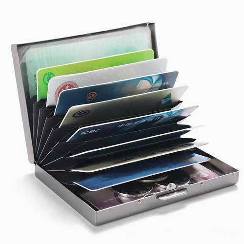 Stainless steel bank card credit card holder metal card case accordion card case business card holder card case