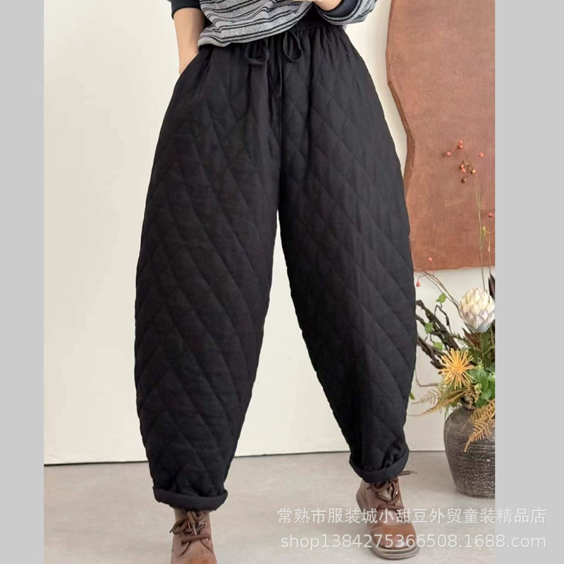 Зимние утепляющие брюки с Quilted, приталенные