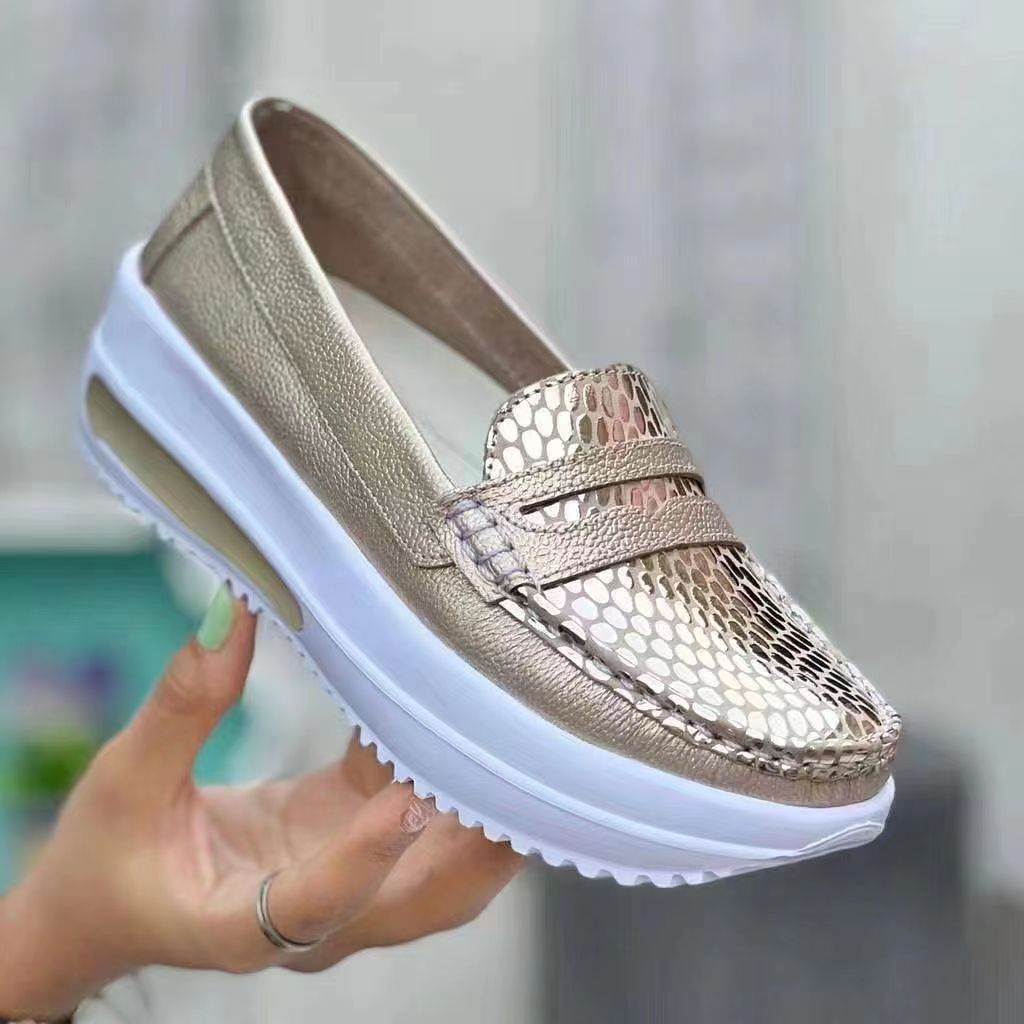 Women's Shoes large size new summer color matching casual single shoes for women round toe low top wedge heel fashionable toad shoes _voghion.com
