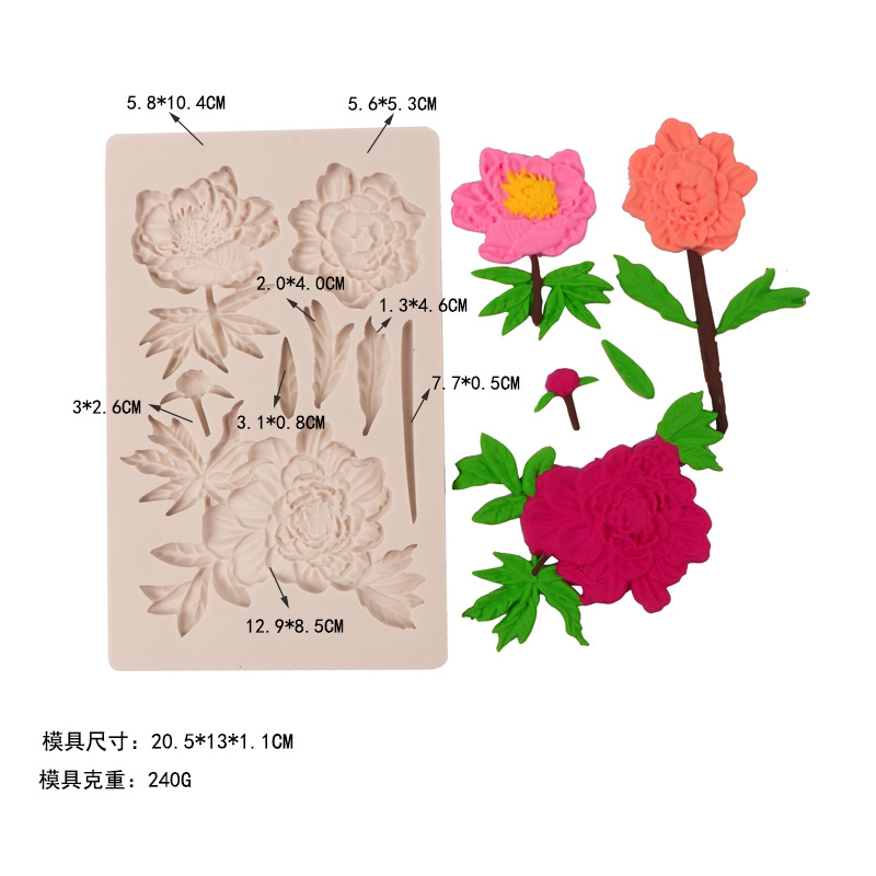 Nuevo molde de silicona crisantemo Rosa hojas chocolate pastel decoración fondant molde DIY epoxi herramienta