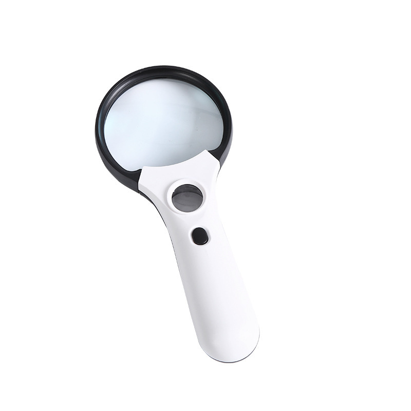 爆手持3倍45倍双镜片4LED验钞手持放大镜高清老人阅读看报7505