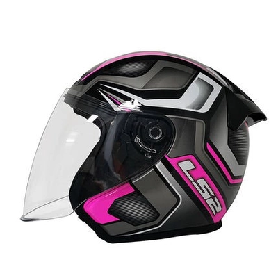 Motosiklet dəbilqələri | Year Round Of608 - m-black-pink-gray-phantom