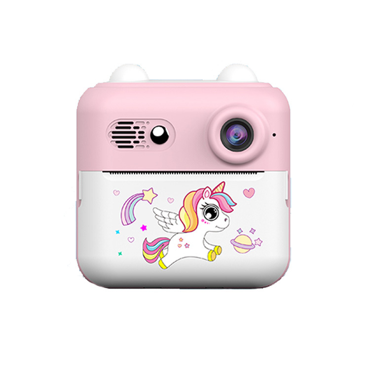 Nueva cámara de impresión de cámara mini cámara Polaroid HD de dibujos animados digitales para niños transfronterizos A22C