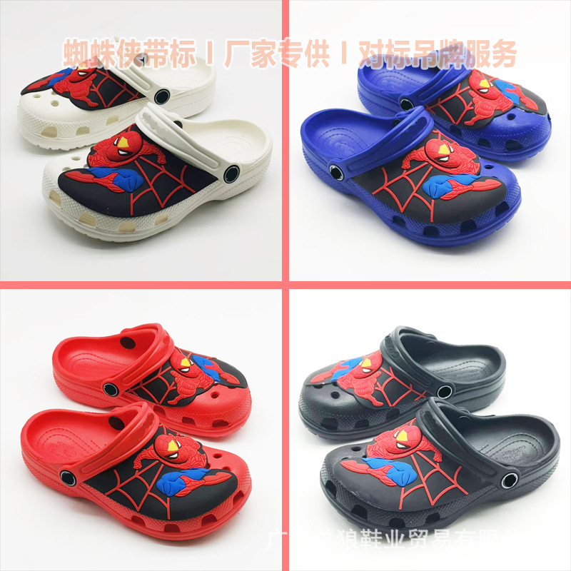 New Spider-Man Kidsren's Crocs, Boys' and Kidsren's Personalized Cool Sandals, Flats-Soled Lightweight Beach Shoes