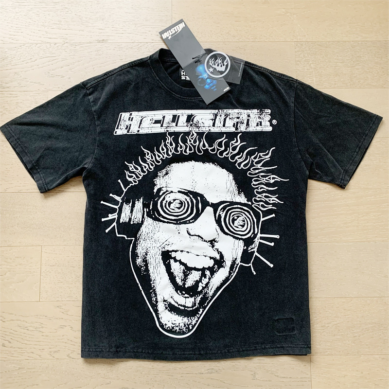 美潮地獄の星insと同じレトロなプリント上着男女のカジュアルなファッション綿の水洗い半袖tシャツ|undefined