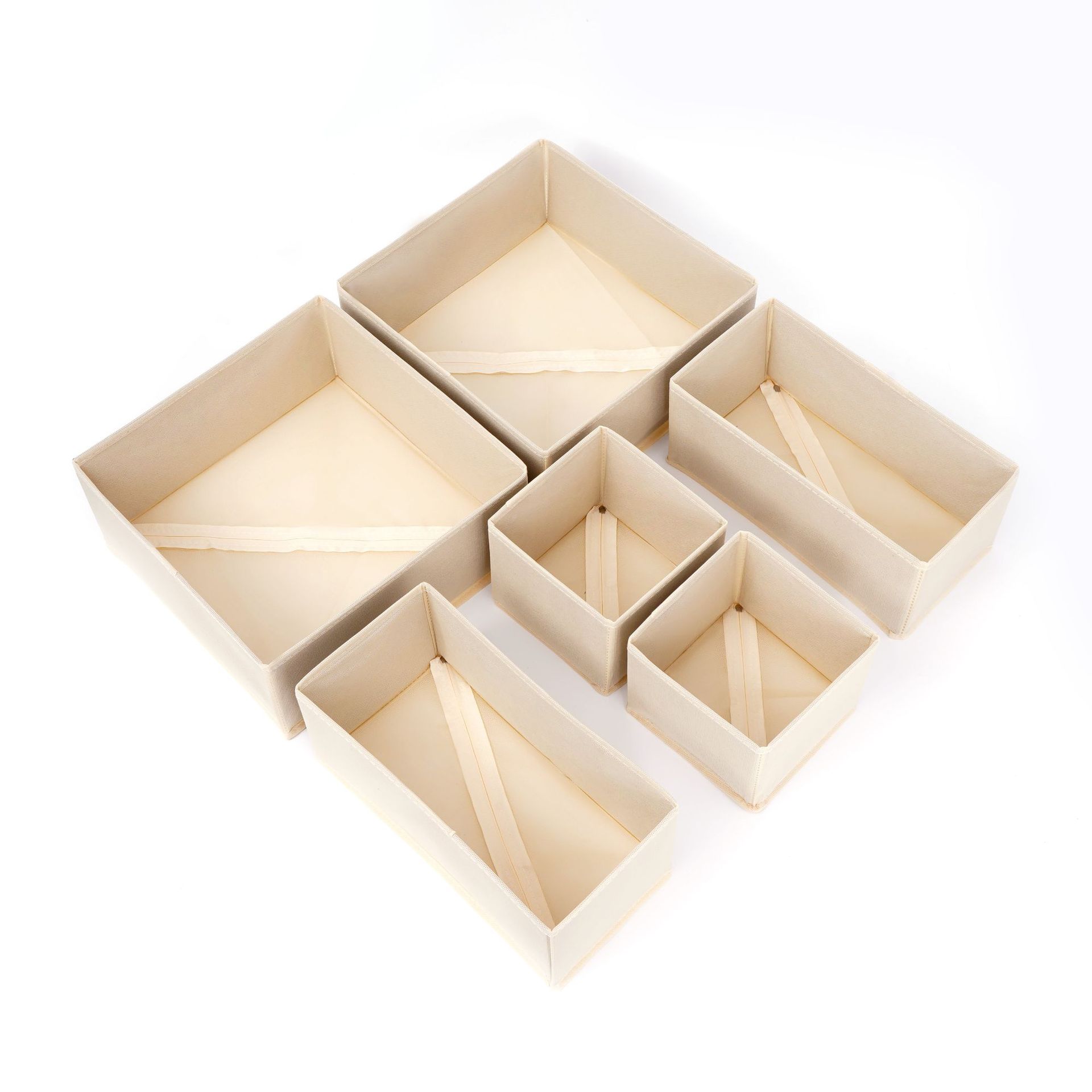 Ropa interior no cubierta TELA ESCOCESA sujetador de escritorio ropa interior calcetines caja de almacenamiento cajón organizador caja de almacenamiento conjunto de seis piezas