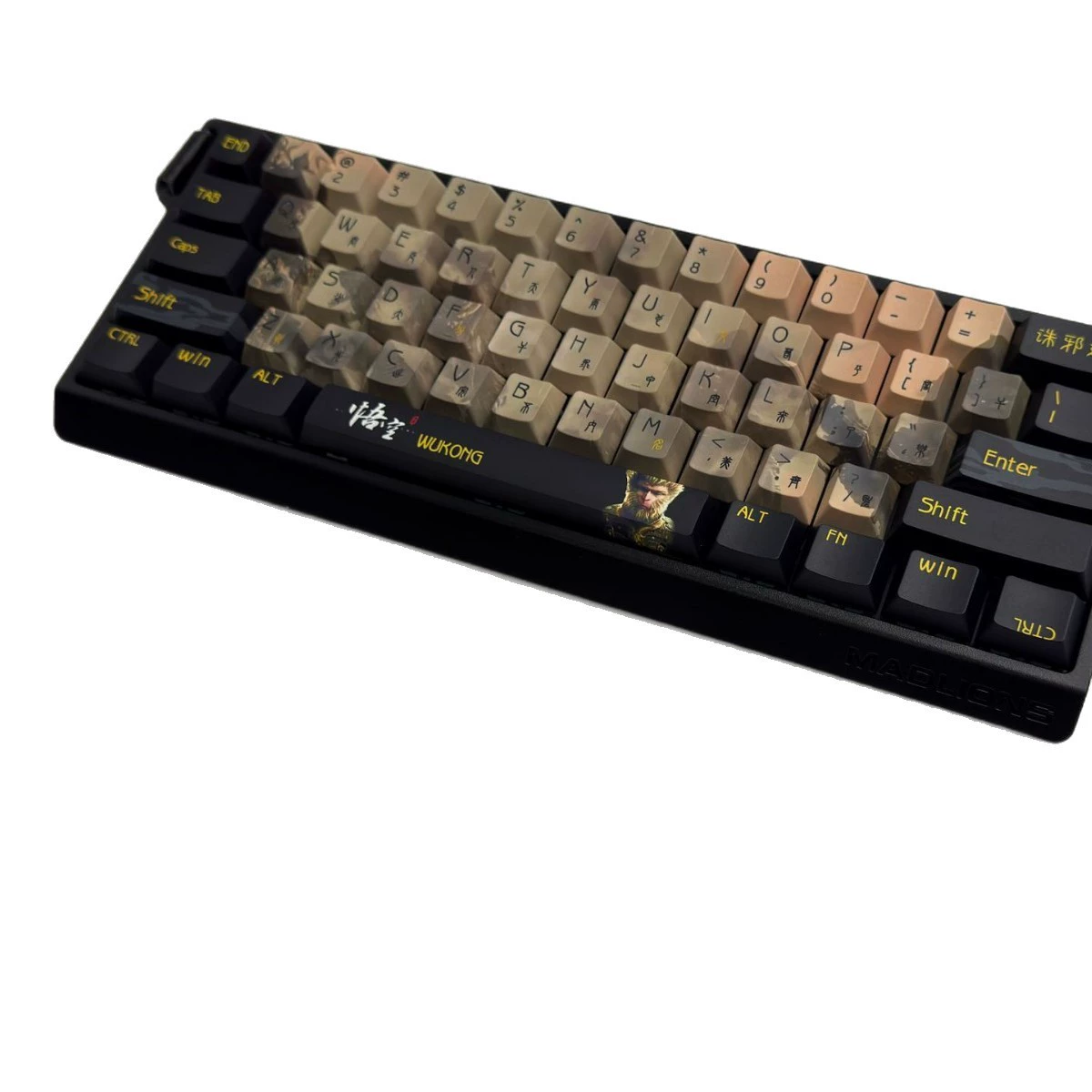 Wukong оригинальные клавиши MDA, высокоперсонализированные кастомные PBT кейкапы с термосублимацией для механической клавиатуры, текстура