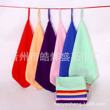 厂家批发纤维小方巾儿童毛巾幼儿园小方毛巾 多色