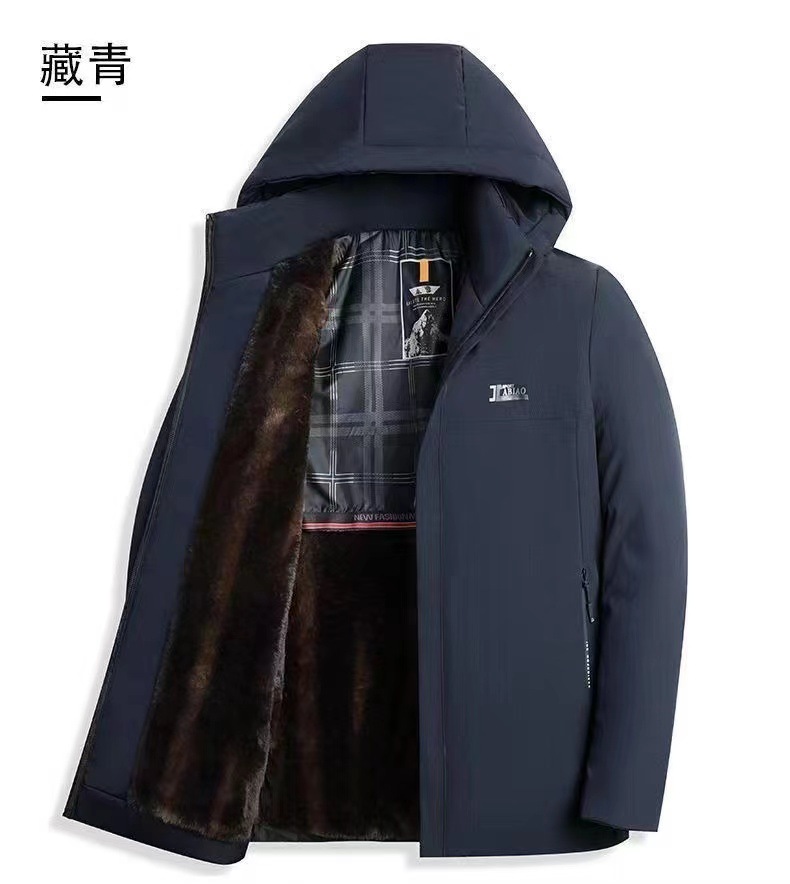 Chaqueta acolchada de algodón de invierno para hombres de mediana edad y ancianos con forro de lana engrosada a prueba de frío Chaqueta acolchada de algodón de papá con capucha a prueba de frío nuevo Abrigo acolchado de algodón