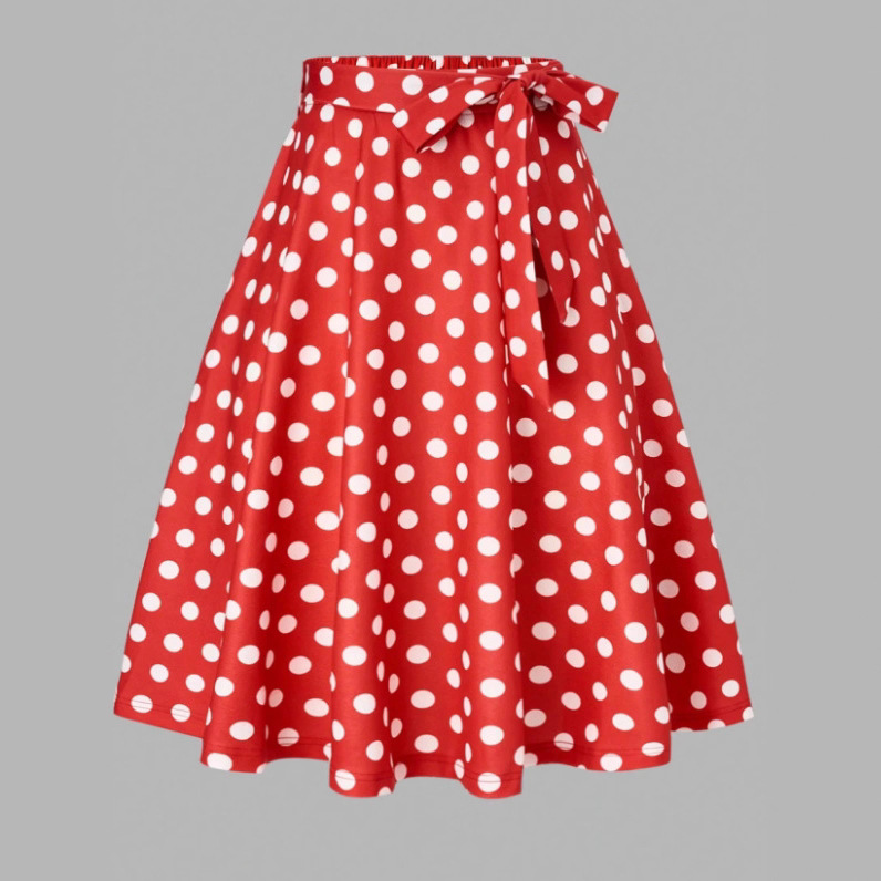 亚马逊跨境欧美女式随机波点印花半身裙 迷你裙