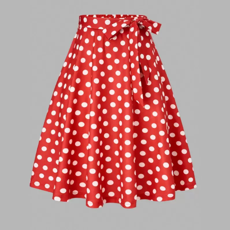 亚马逊跨境欧美女式随机波点印花半身裙 迷你裙