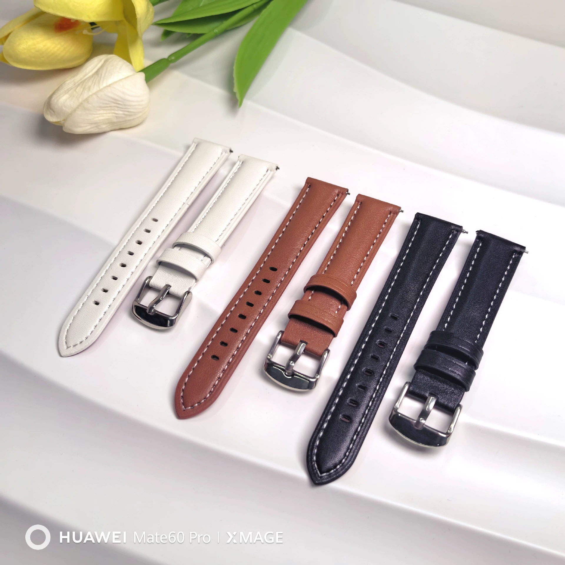 Huawei, совместимый ремешок для часов, конструктор, браслет, 18 мм, натуральная кожа