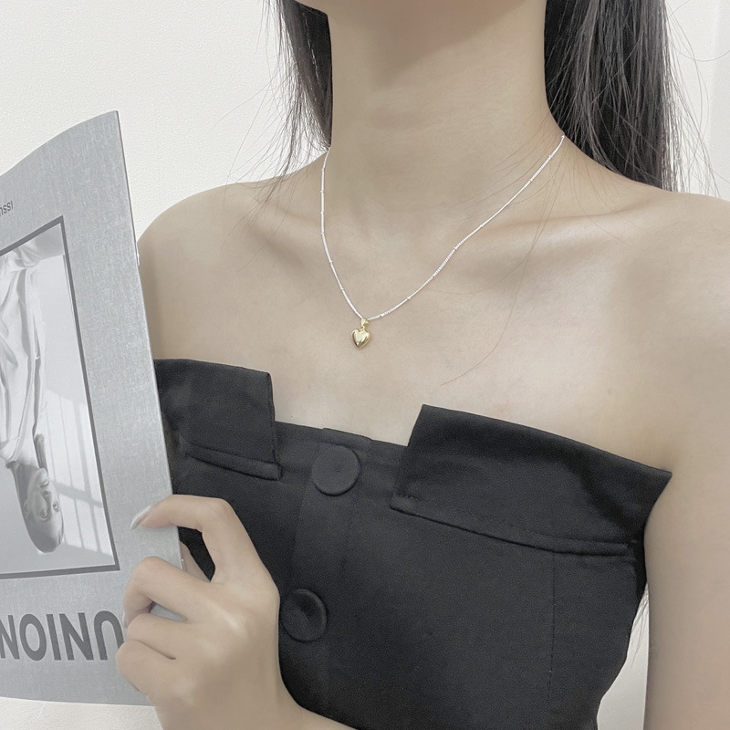 Holiday, Daily, Festival Occasion 925 Sterling Silver Material Heart Shape Pattern 925 Sterling Silver Plating Heart Shape Pendant Necklace Long Necklace Necklace