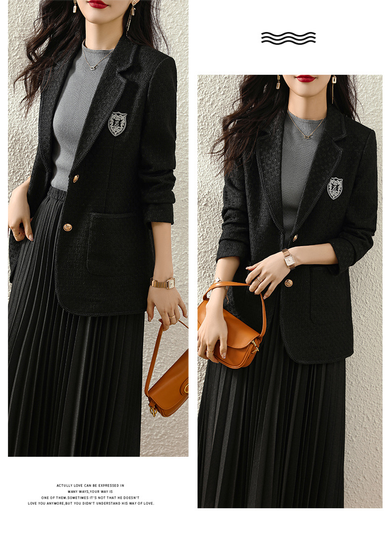 Dames blazer jas voor herfst en winter zakelijke workwear_voghion.com