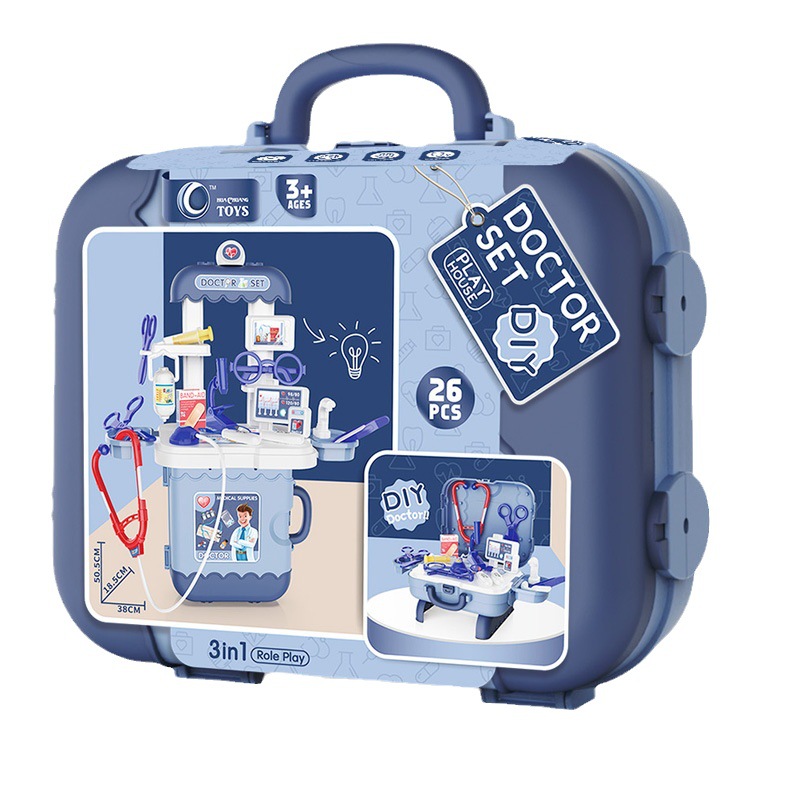 Fun Children's Medical Box Stethoscope Portable Box Male And Female Role Play House Dessert Ice Cream Toy