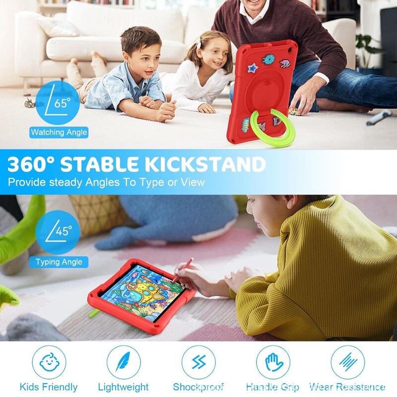 Suitable for Kidsren's Amazon Kindle Fire Hd10 360-Degree Rotating Stand Eva Tablet Protective Cover