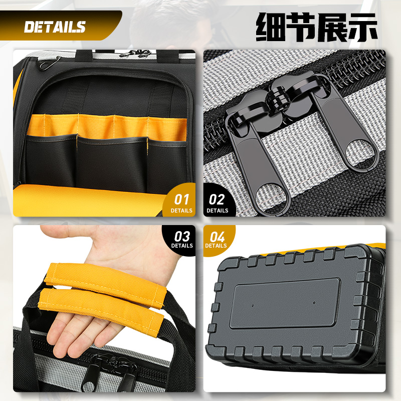 Kit de herramientas fuerte y duradero Kit de herramientas de lona gruesa caja de herramientas resistente al desgaste caja de herramientas de hardware caja de almacenamiento