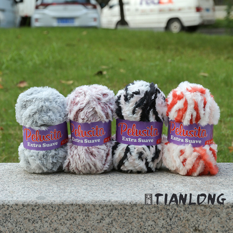 冬季保暖针织仿貂绒线手工编织DIY毛衣围巾帽子毛线中粗棒针定 制