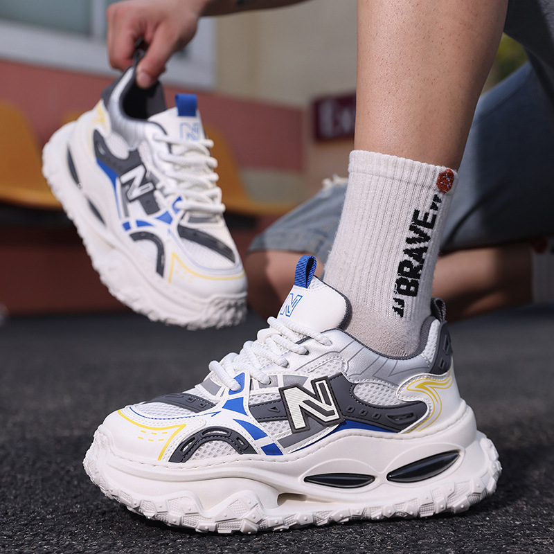 Carefully selected New Balance youth men's shoes, breathable mesh sports shoes, men's running shock-absorbing thick-soled height-increasing dad shoes