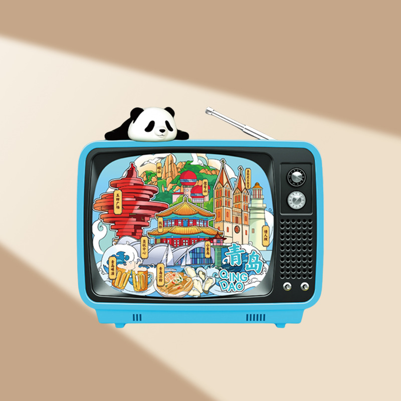 Refrigerador de Qingdao adhesivo de absorción magnética adhesivo de madera tridimensional ciudad creativa cocina regalos de turismo cultural creativo adhesivo de refrigerador recuerdos