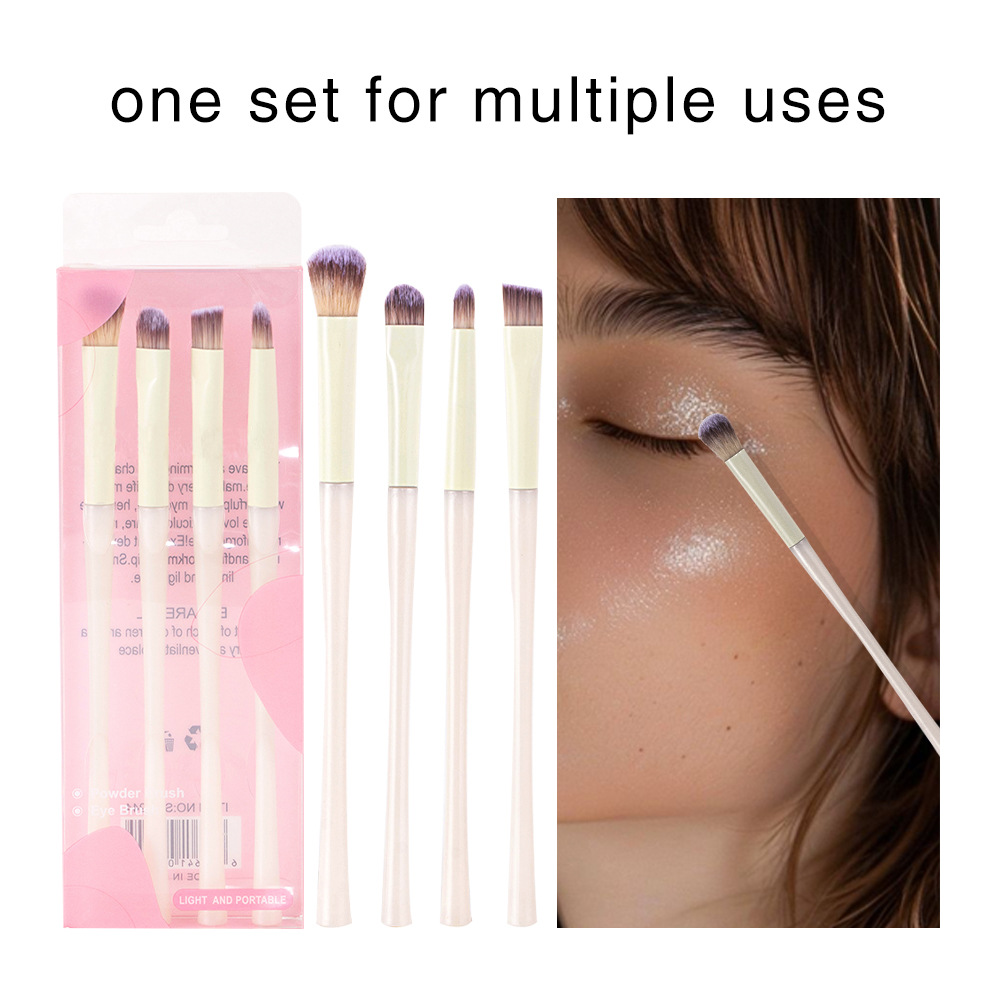 Amazon 4 Pack Candy Color Makeup Brush Multi-purpose Soft Brush Eyebrow Brush Lip Brush Beauty Tools suit Wholesale