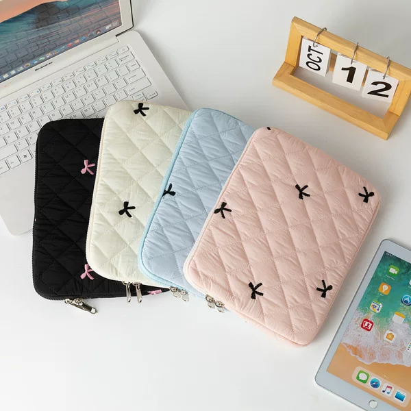 South Korea ins tablet computer storage cute diamond embroidered bow 11/13/15 inch notebook storage bag