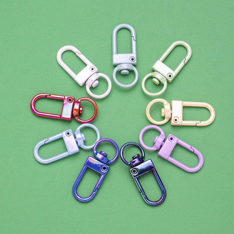 Спотовые цветные пружинные пуговицы УФ красочное кольцо с открытым кольцом с гальваническим покрытием дверной застежка для ключей DIY фитинги из сплава соединительное кольцо