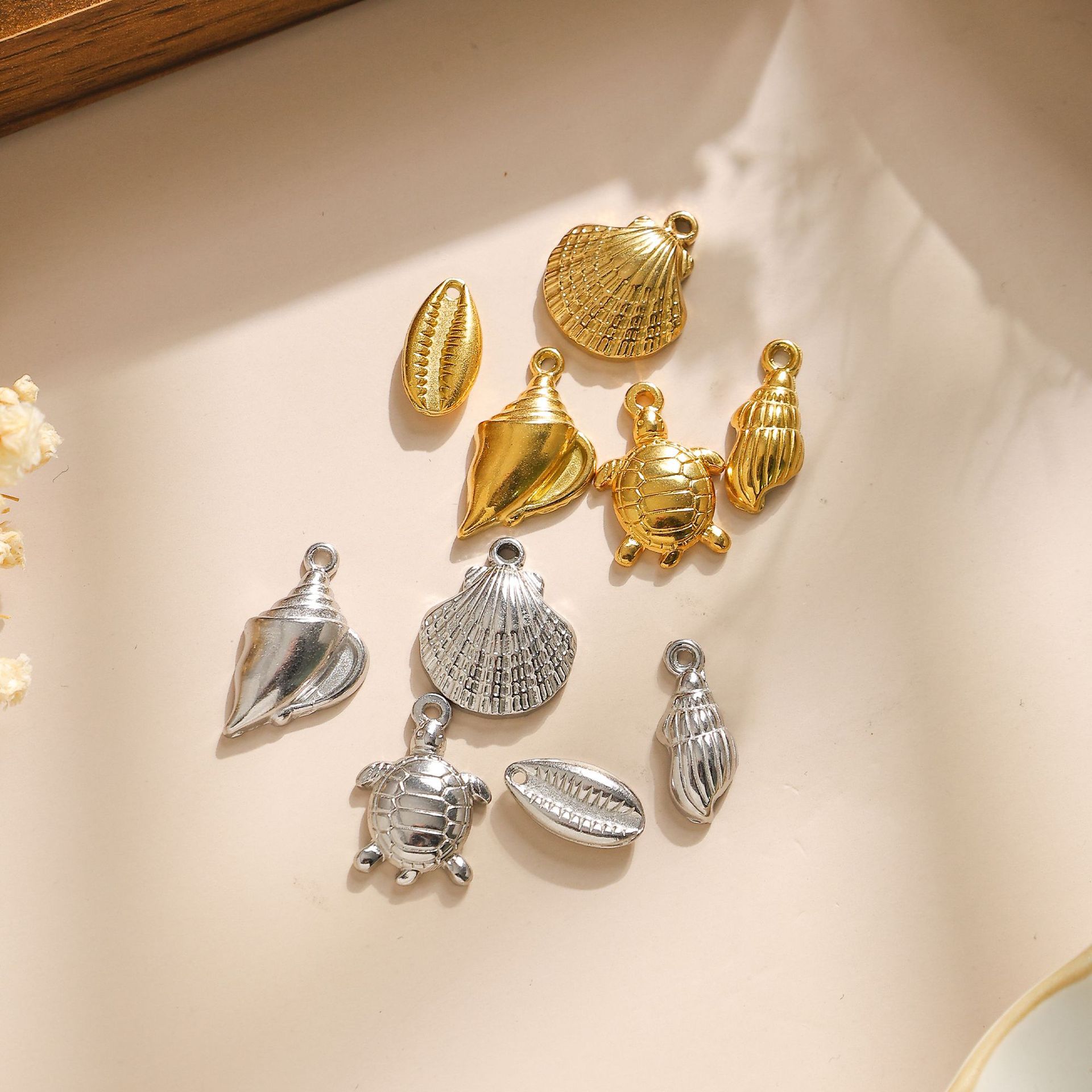 304ステンレス海洋シリーズ高投げ品質貝殻海螺海亀ペンダントビーチ風アクセサリーdiy部品