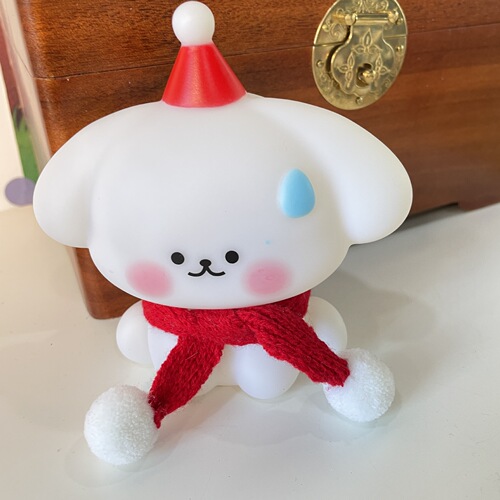 Cute Internet celebrity scarf puppy Christmas atmosphere night light bedside lamp student dormitory decoration lamp BH383 