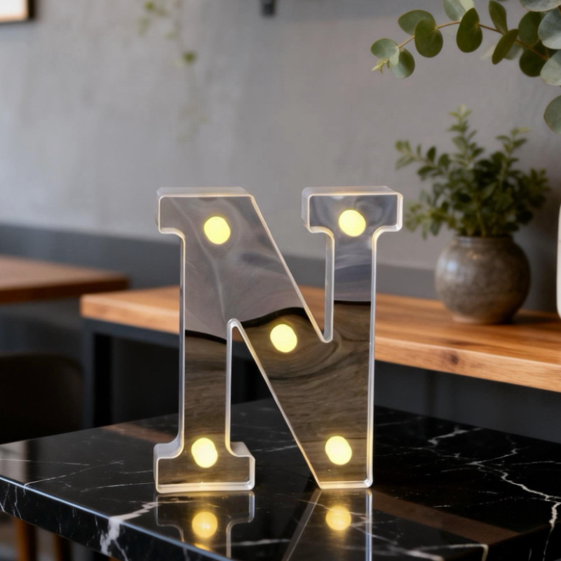 Lámpara LED Decorativa de Letras y Números de Plástico para Fiestas, Cumpleaños y Eventos image 59