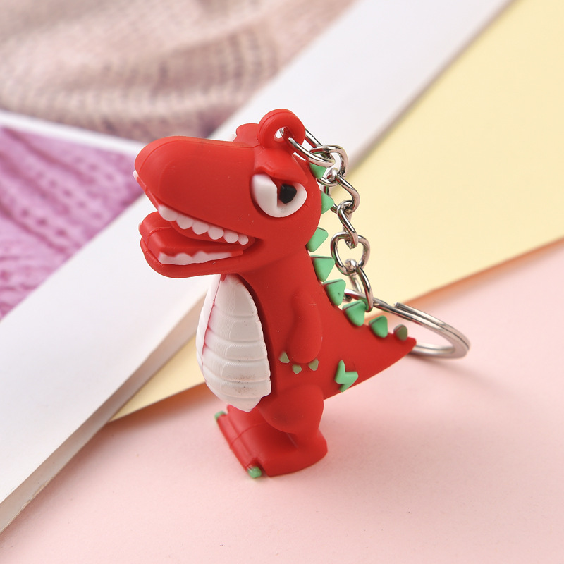 Llavero de goma suave con diseño de dinosaurio de dibujos animados, colgante para estudiantes, regalo pequeño para festivales y eventos, imagen creativa image 10