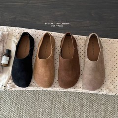 厚底真皮勃肯鞋女鞋子韩版懒惰风牛皮加绒外穿穆勒鞋全包博肯鞋